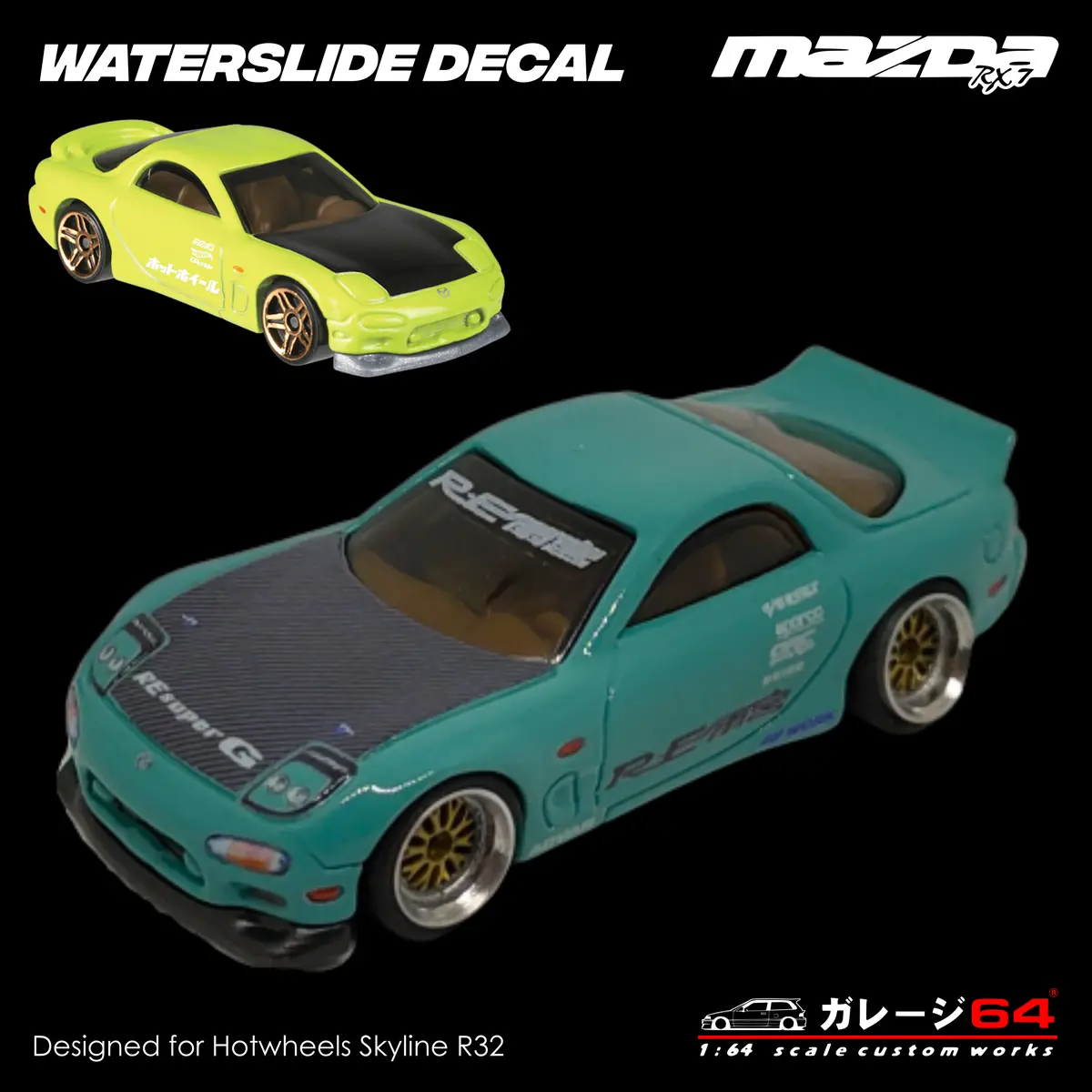 Decal Set Hot Wheels Mazda Rx7 1