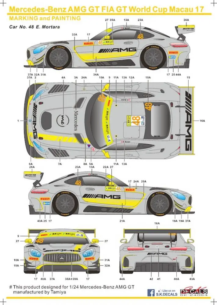 Sk Decals Mercedes Benz Amg Gt Fia Gt World Cup Macau '17 1