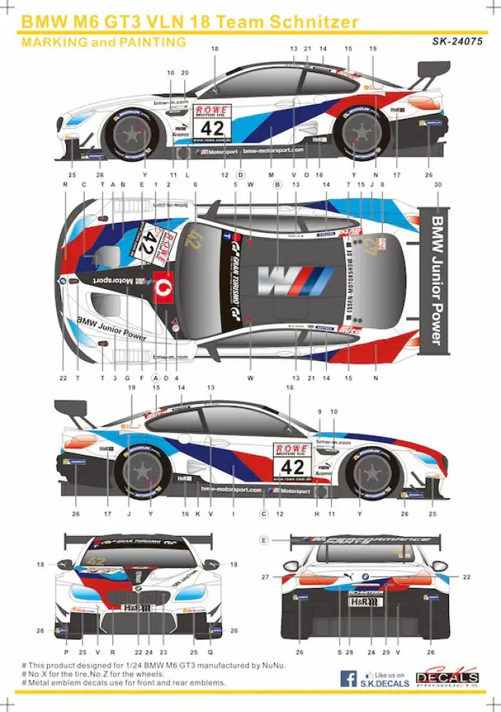 Sk Decals Bmw M6 Gt3 Vln '18 Team Schnitzer 1