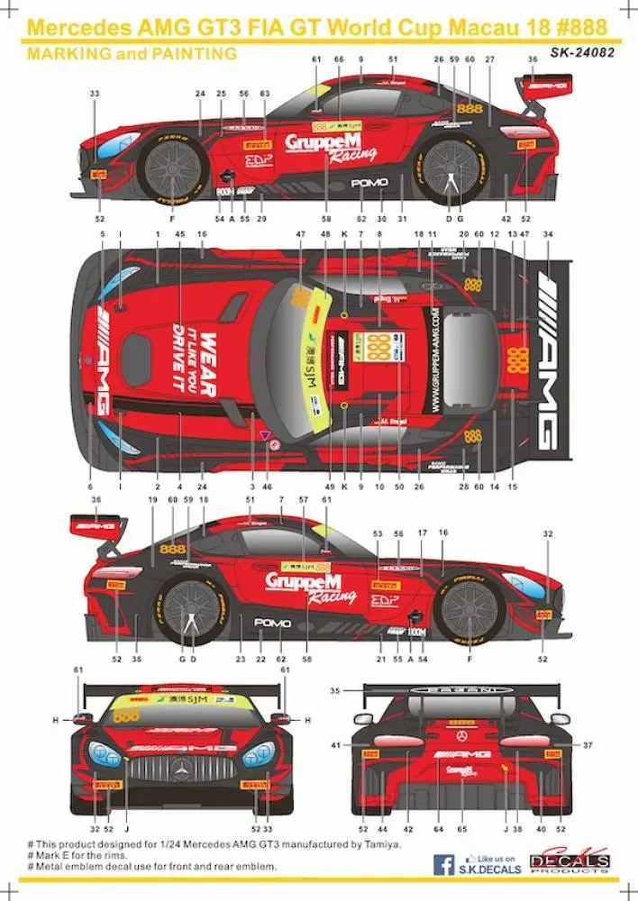 Sk Decals Mercedes Benz Amg Gt Fia Gt World Cup Macau '18 1