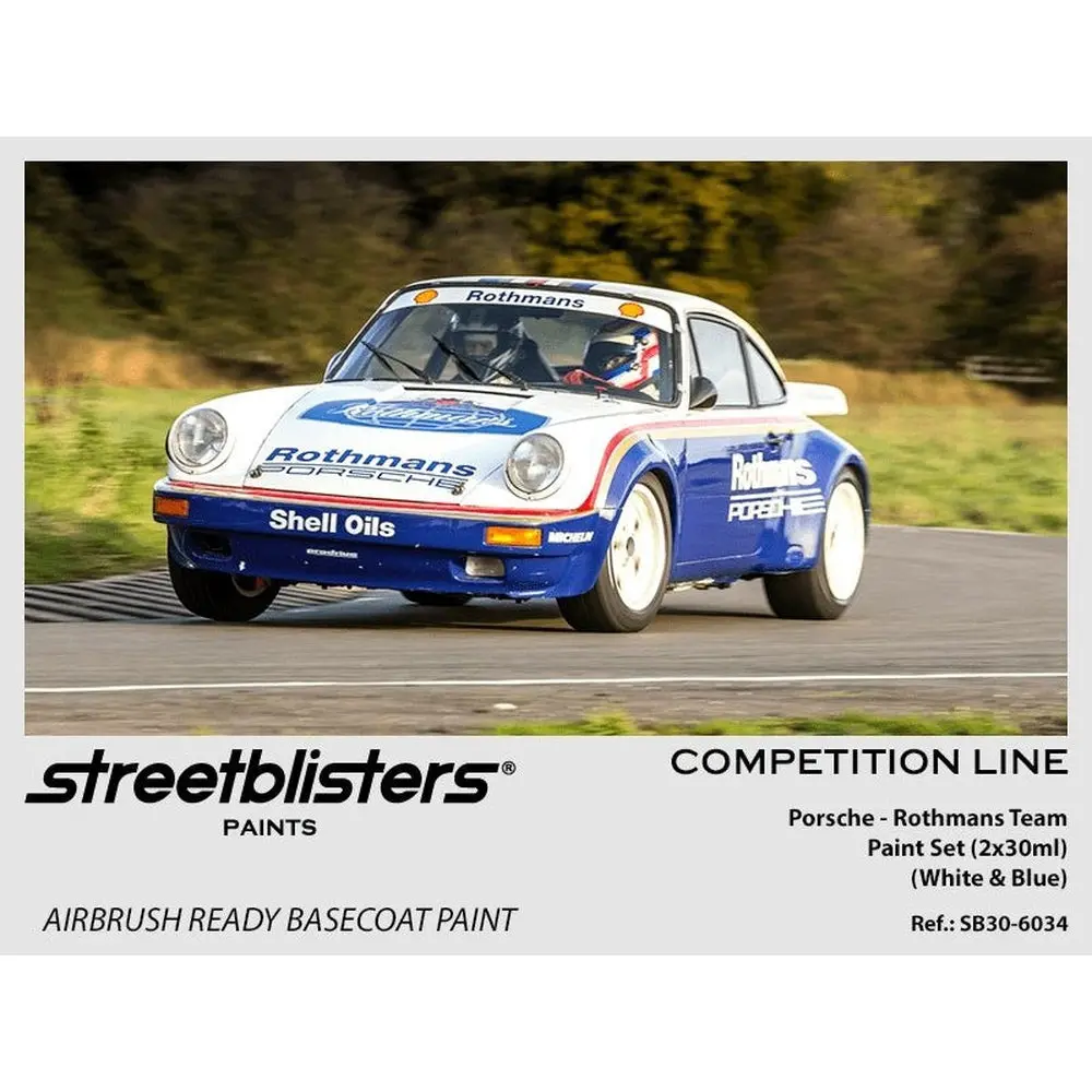 Streetblisters Paints - Porsche Rothmans Team Paint Set (White & Blue) Sb30-6034 1
