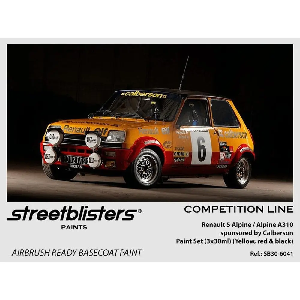 Streetblisters Paints - Renault 5 Alpine/Alpine A310 Sponsored By Calberson Paint Set (Yellow, Red & Black) Sb30-6041 1
