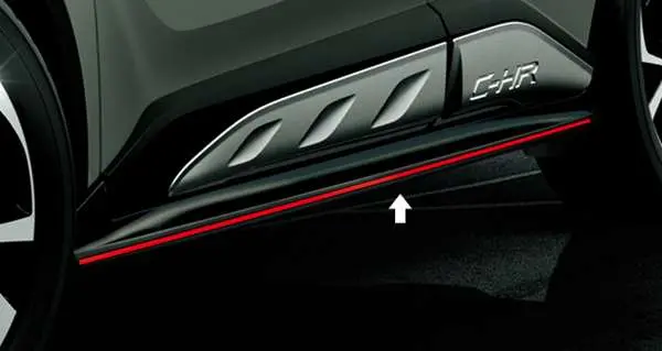 『C-Hr』 純正 Zyx10 Ngx50 サイドマッドガード（ブラック/レッドモール） パーツ トヨタ純正部品 サイドスポイラー カスタム エアロパーツ オプション アクセサリー 用品 1