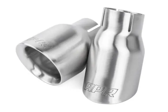 Audi/Volkswagen Apr Double-Walled 3.5" Slash-Cut Exhaust Tips - Set Of 2 3