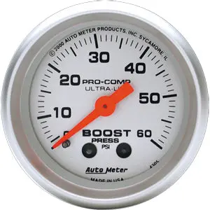 Autometer Ultra-Lite Boost Gauge 0-60 Psi 1