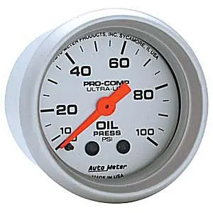 Autometer Ultra-Lite Oil Pressure Mechanical Gauge 0-100 Psi 1