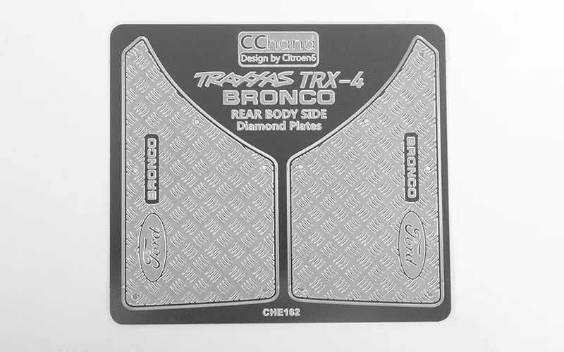 Rear Quarter Diamond Plates For Traxxas Trx-4 '79 Bronco Ranger Xlt 1