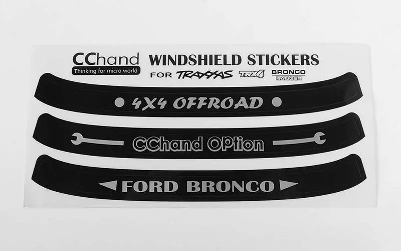 Windshield Decals For Traxxas Trx-4 '79 Bronco Ranger Xlt 1