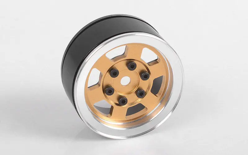 Six-Spoke 1.55" Internal Beadlock Wheels (Gold) 1