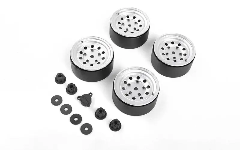 Burato 2.2" Beadlock Wheels W/ Center Caps (Silver) 1