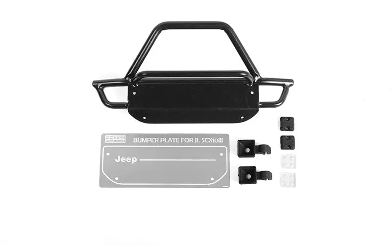Ks Steel Front Bumper W/ Lights For Axial 1/10 Scx10 Iii Jeep (Gladiator/Wrangler) 1