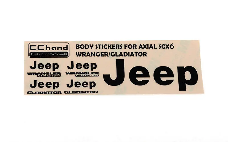 Metal Logo Decal Sheet For Axial 1/6 Scx6 Jeep Wrangler (Black) 1