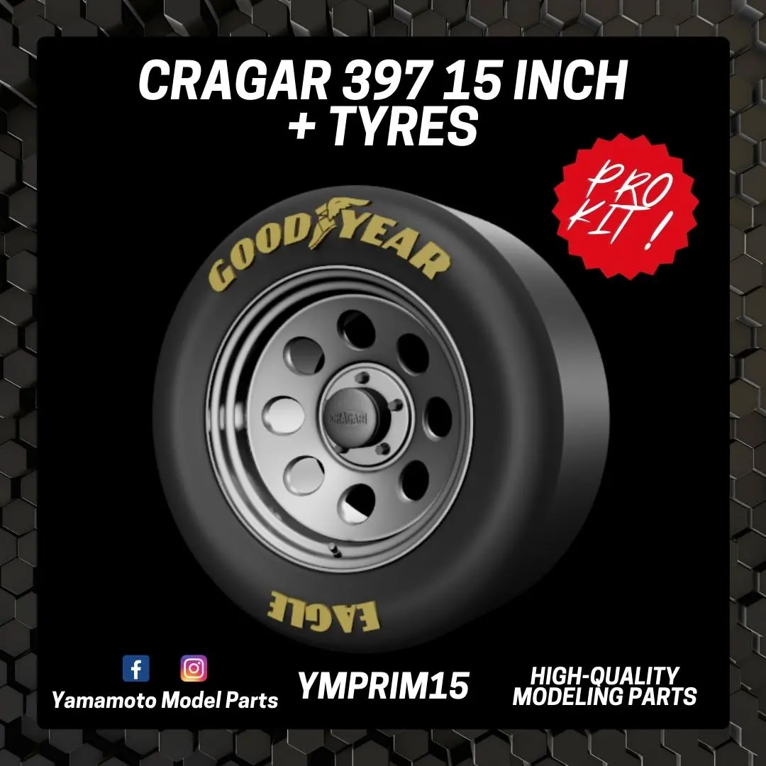Yamamoto Cragar 397 15" With Tires Prokit 1