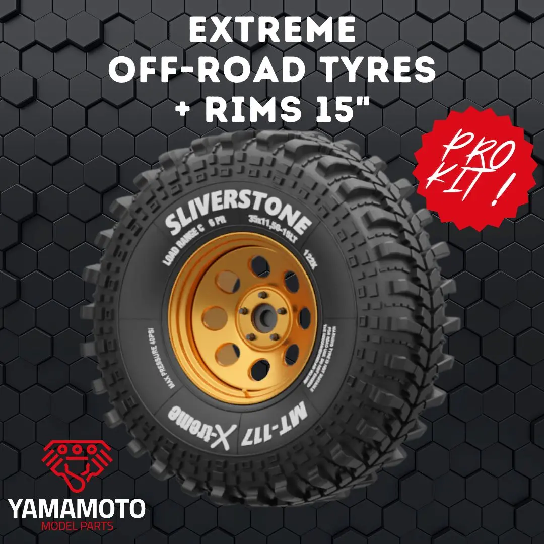 Yamamoto Extreme Off-Road Tire + Rims 15" 1