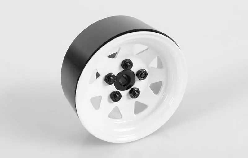 5 Lug Wagon 1.9" Steel Stamped Beadlock Wheels (White) 1