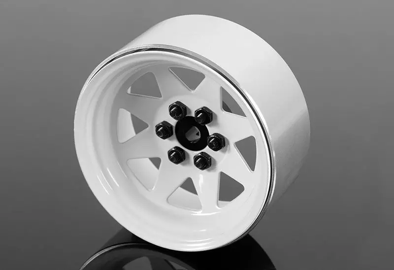 6 Lug Wagon 2.2" Steel Stamped Beadlock Wheels (White) 1