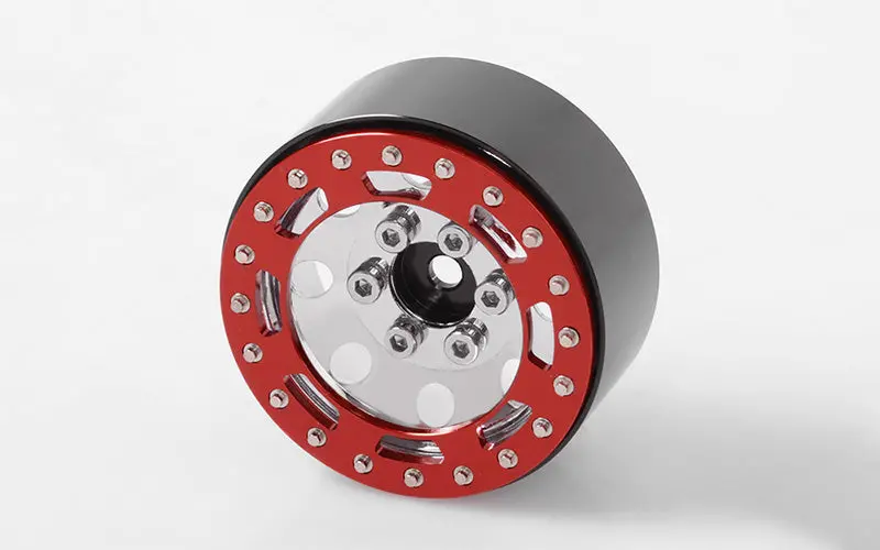 Tro 1.7" Stamped Steel Beadlock Wheels (Red/Chrome) 1