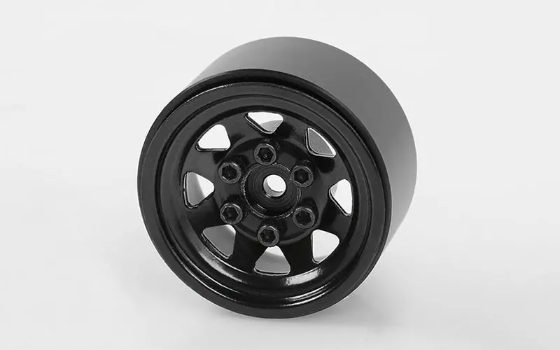 Stamped Steel 1.0" Stock Beadlock Wheels (Black) 1