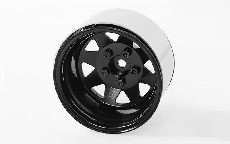 5 Lug Deep Dish Wagon 1.9" Steel Stamped Beadlock Wheels (Black) 1