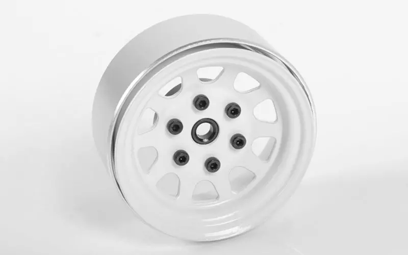 Stamped Steel 1.7" Beadlock Wagon Wheels (White) 1