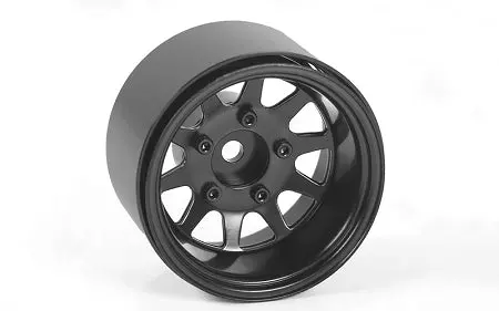 Deep Dish Wagon 1.55" Stamped Steel Beadlock Wheels (Black) 1