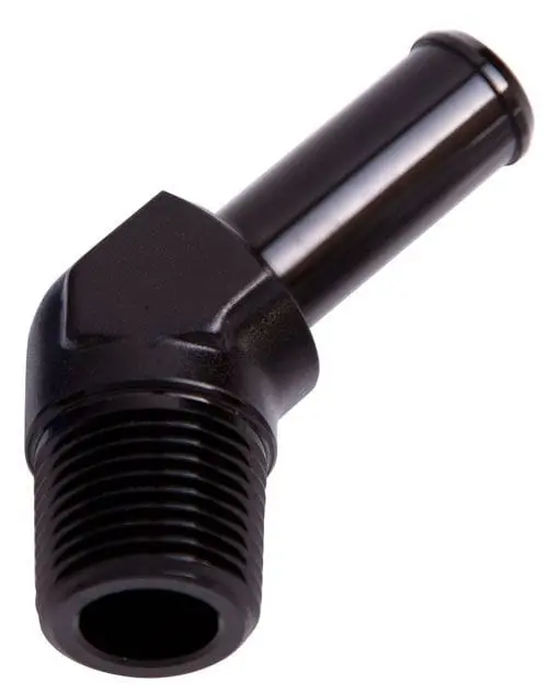 3/8" Male Npt To 1/2" Barb 45-Degree Fitting – Black Anodized Af845-08Blk 1