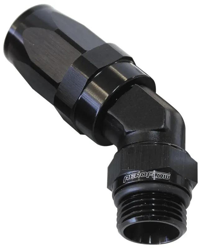 Orb-To-An Swivel Hose Fitting – 45° Tapered, -10 Orb To -8An (Af844-08-10Blk) 1