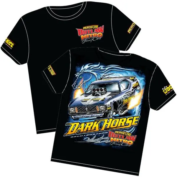 Dark Horse Mustang Outlaw Nitro Funny Car Graphic T-Shirt – Youth Medium (Rtdh-Youth-M) 1