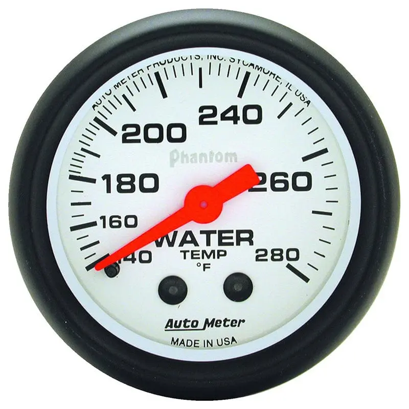 Phantom Series Analog Water Temperature Gauge With White Dial (Au5731) 1