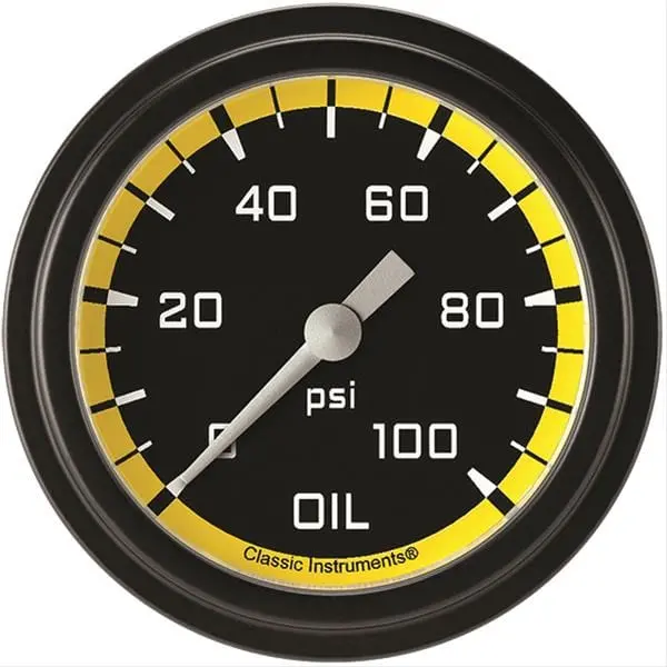 Classic Instruments Auto Cross Yellow Series Gauge Cluster — 3-Inch Dash Mount (Ax381Yblf) 1