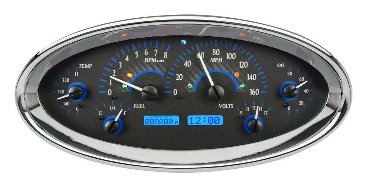 Dakota Digital Vhx-1017-C-B Elliptical Analog Gauge Cluster With Modern Electronics 1