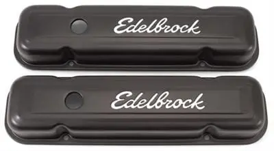 Edelbrock 4453 Signature Series Black Anodized Valve Covers 1