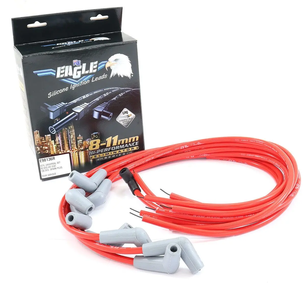 Eliminator Series 9Mm Spark Plug Wires — Red Silicone Jacket (Ele98136R) 1
