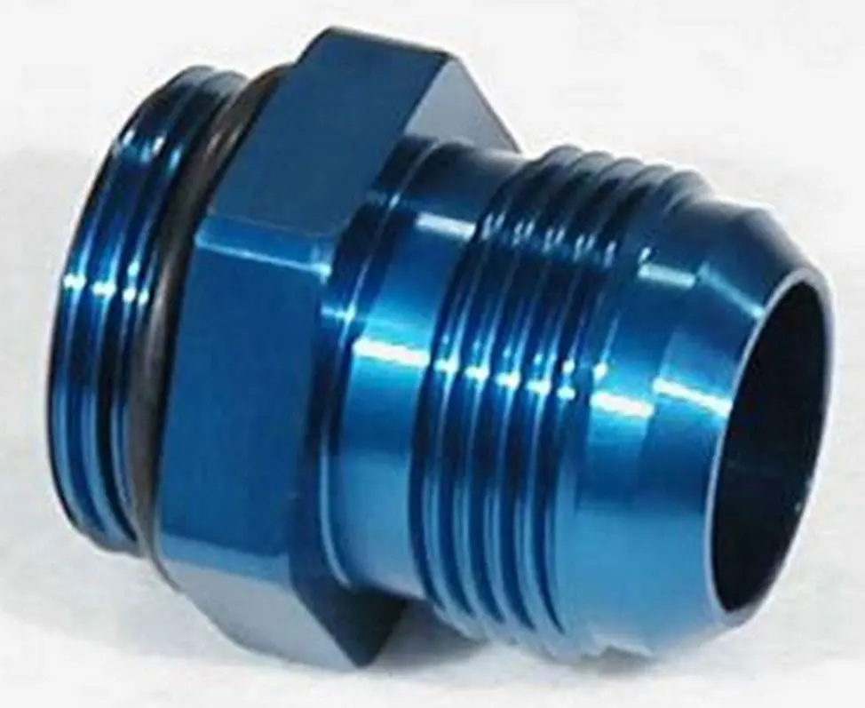 Blue-Anodized Water Pump Fitting – #16An O-Ring To #16An Flare (Mzwp16016B) 1